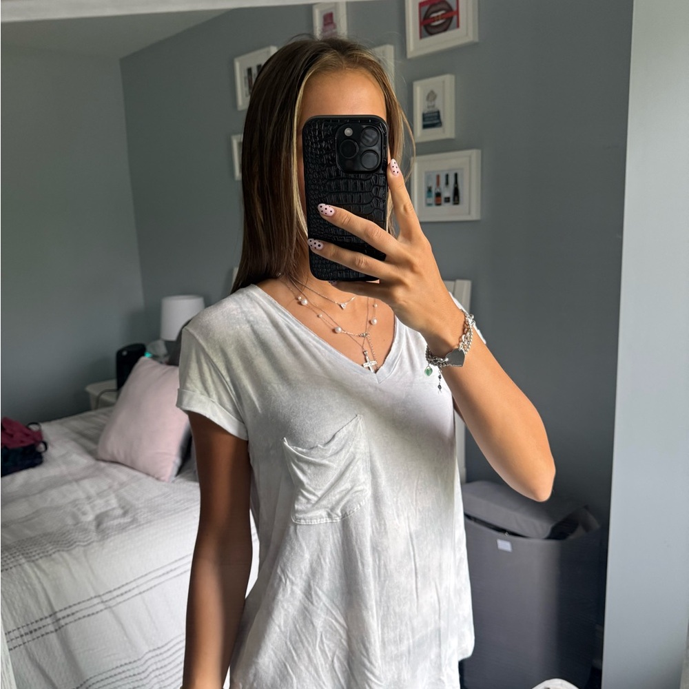 Women's White V-Neck Top